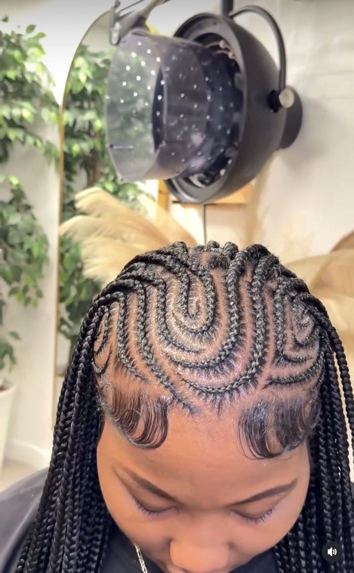 Half Knotless, Half Cornrows